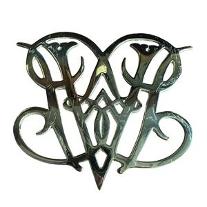 Virginia Metalcrafters Trivet Brass Colonial Williamsburg Cypher 1950 CW10-8